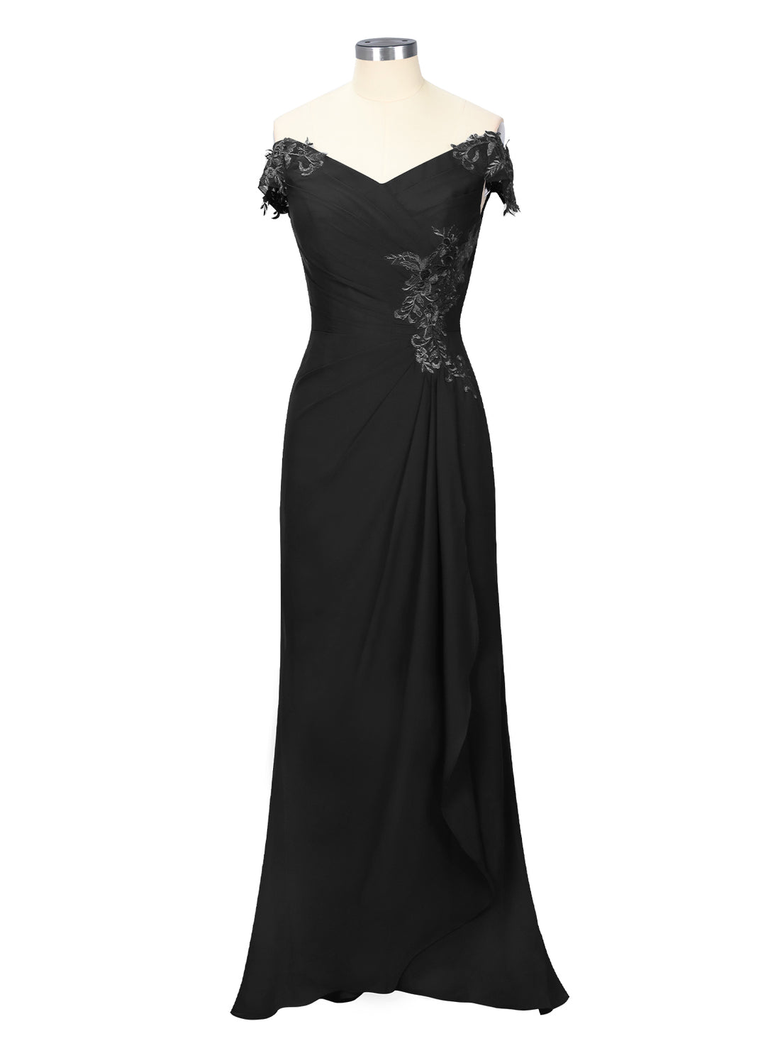 Off-Shoulder Chiffon Sheath Dress 