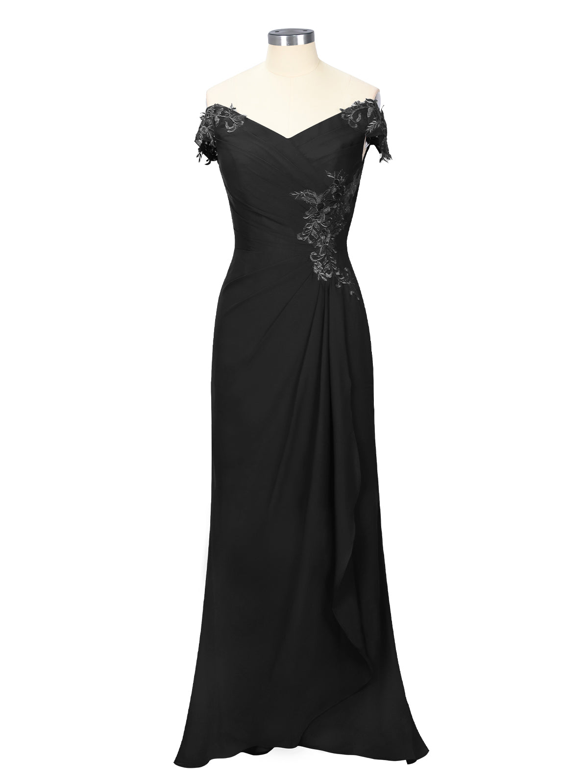 Off-Shoulder Chiffon Sheath Dress 