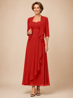 Two-piece Mother of the Bride Dress with Ruffle Design 