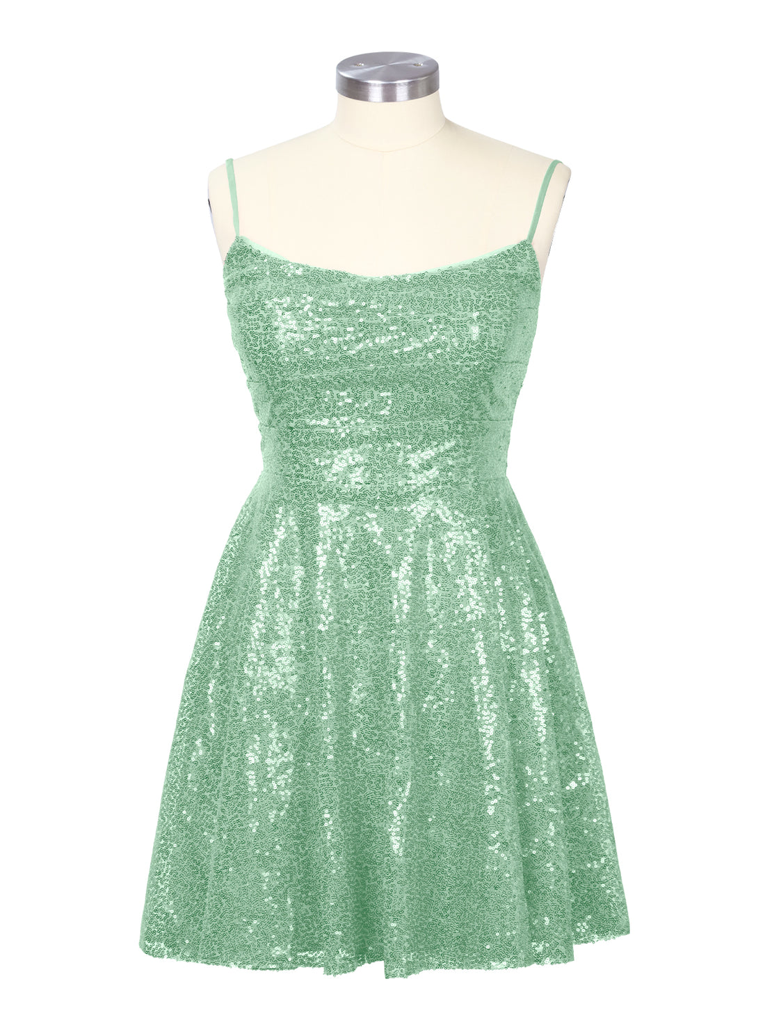 Sequin Scoop Neckline Mini Dress 