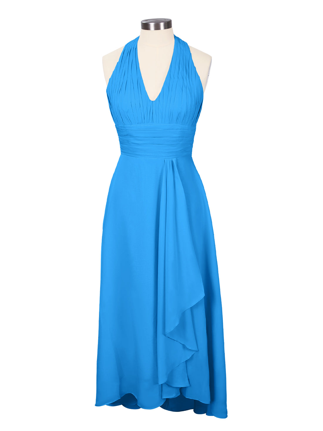 Ruched Halter Bridesmaid Dress 