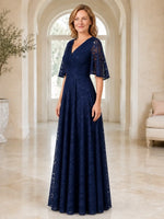 A-Line Lace Mother of the Bride Dress
