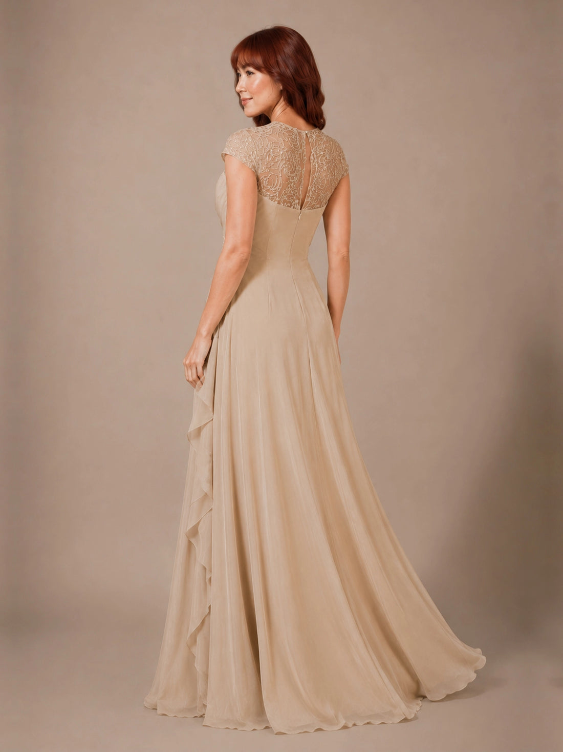 Chiffon Mother of the Bride Dress with Lace Appliques