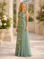 Lace Mother of the Bride Dress with Applique Details