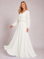 Two-Piece Square Neckline Bridesmaid Dress with Jacket