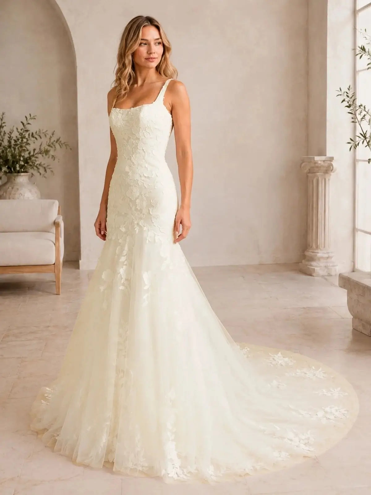 Trumpet Wedding Dress with Corset Back Bodice