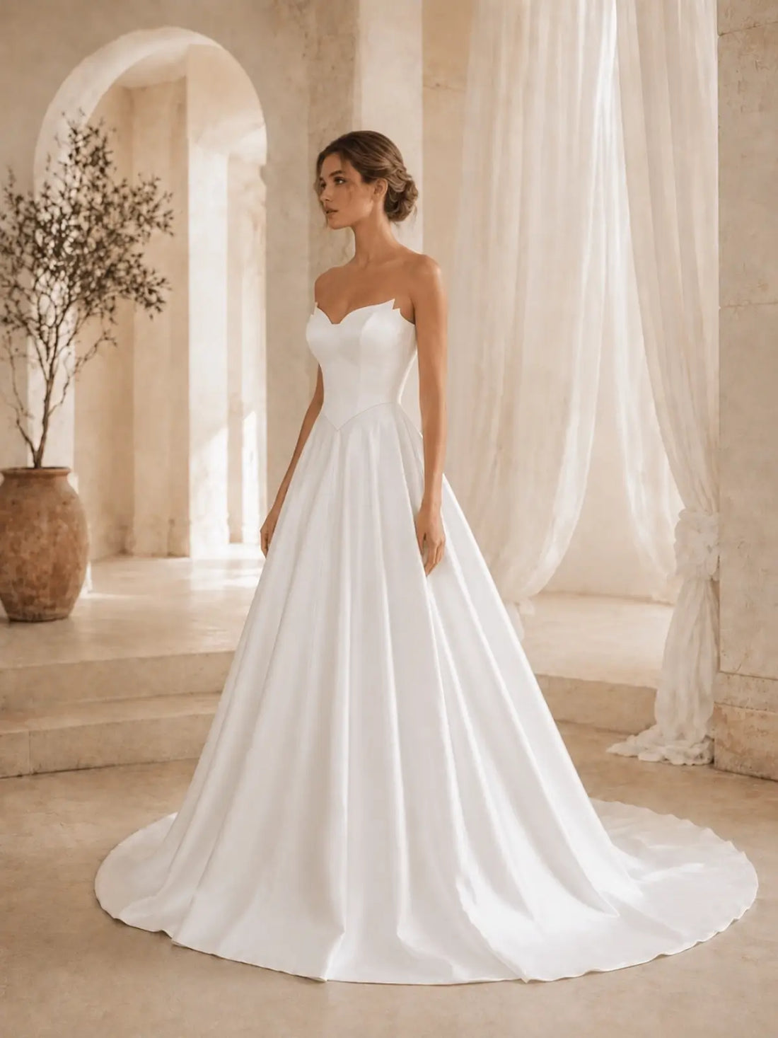 Minimalist Sweetheart Neckline Wedding Dress