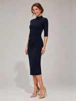 Sheath Mother of the Bride Dress with Mock Neckline