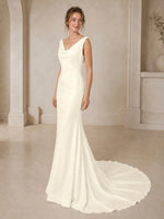 Minimalist A-Line Wedding Dress with Court Train