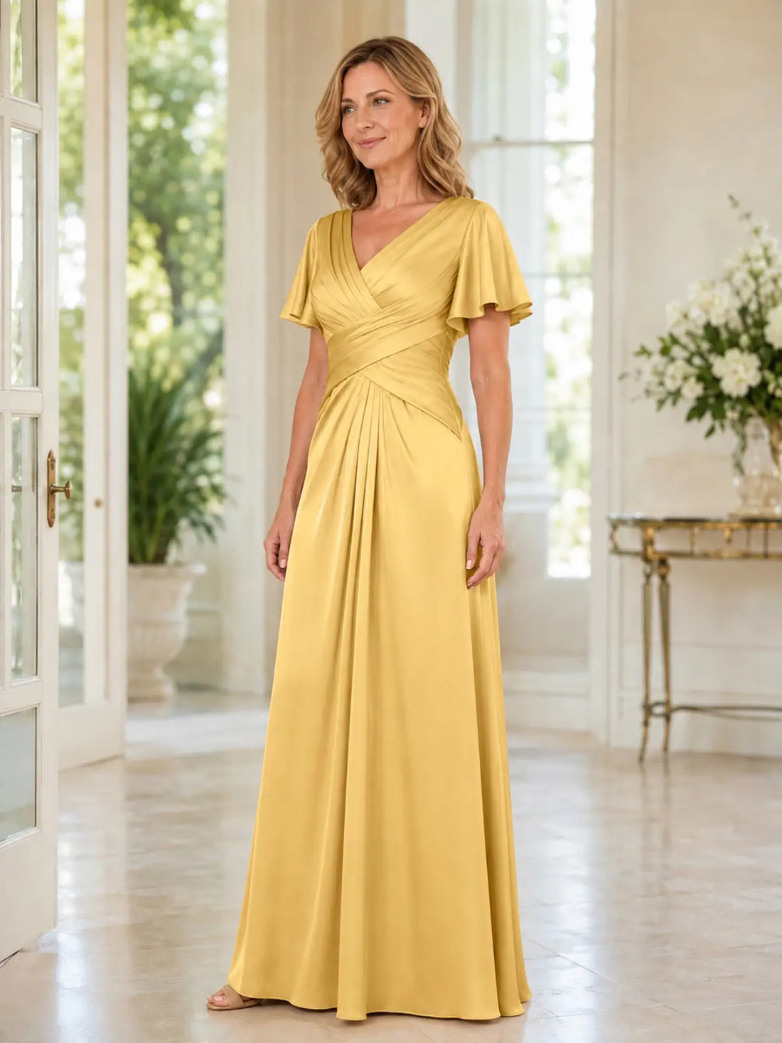 Silk-Like A-Line Mother of the Bride Dress