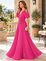 A-Line Mother of the Bride Dress with Feather Details