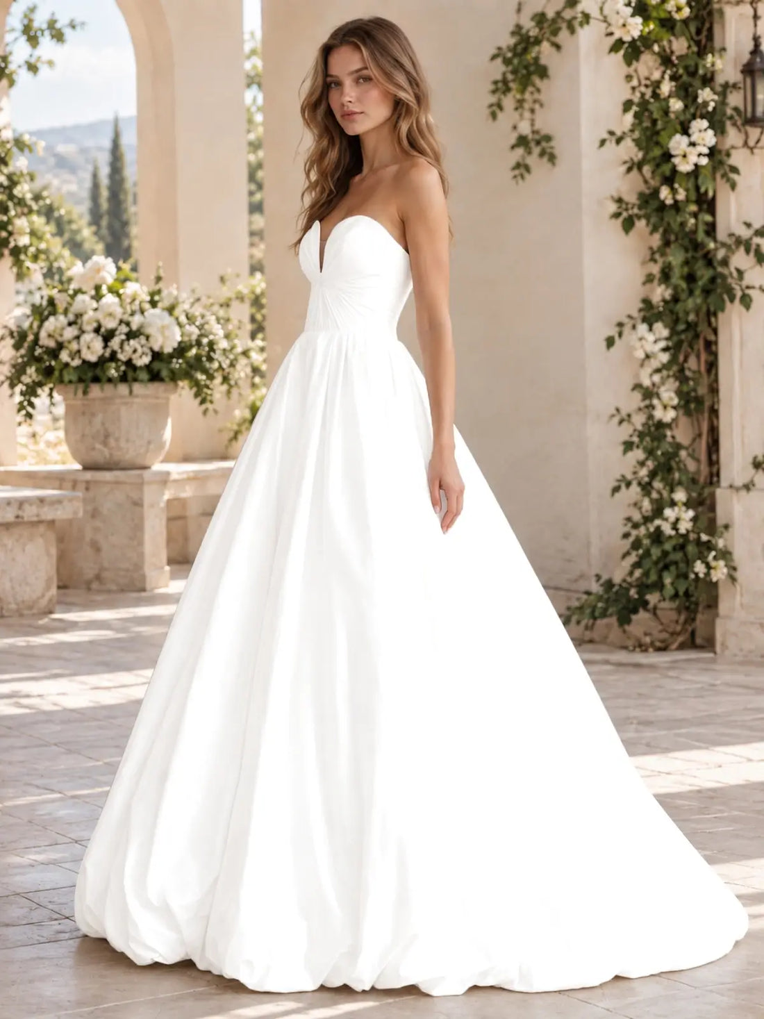 A-Line Wedding Dress with Ruched Bodice Detail