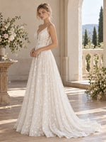 V-Neck Wedding Dress with Cutout Details