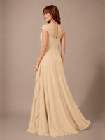 Chiffon Mother of the Bride Dress with Lace Appliques