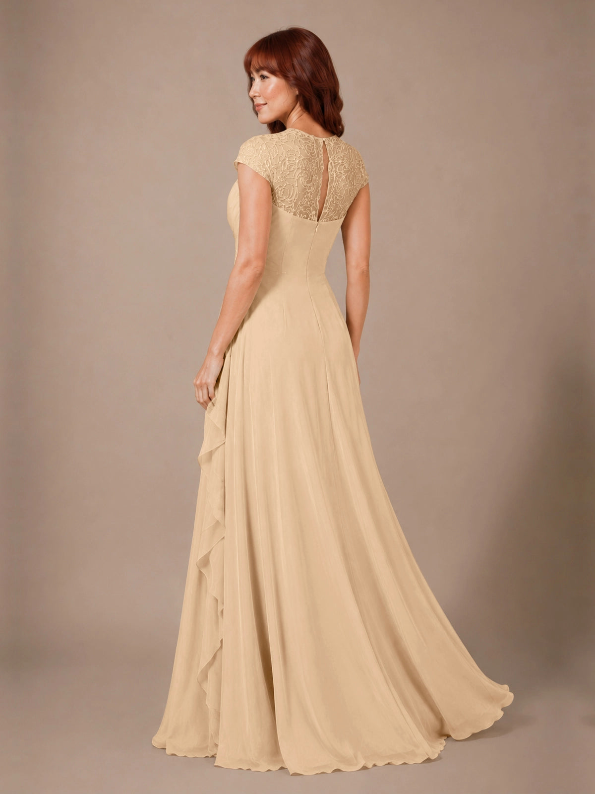 Chiffon Mother of the Bride Dress with Lace Appliques