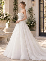 A-Line Tulle Wedding Dress with Applique Details