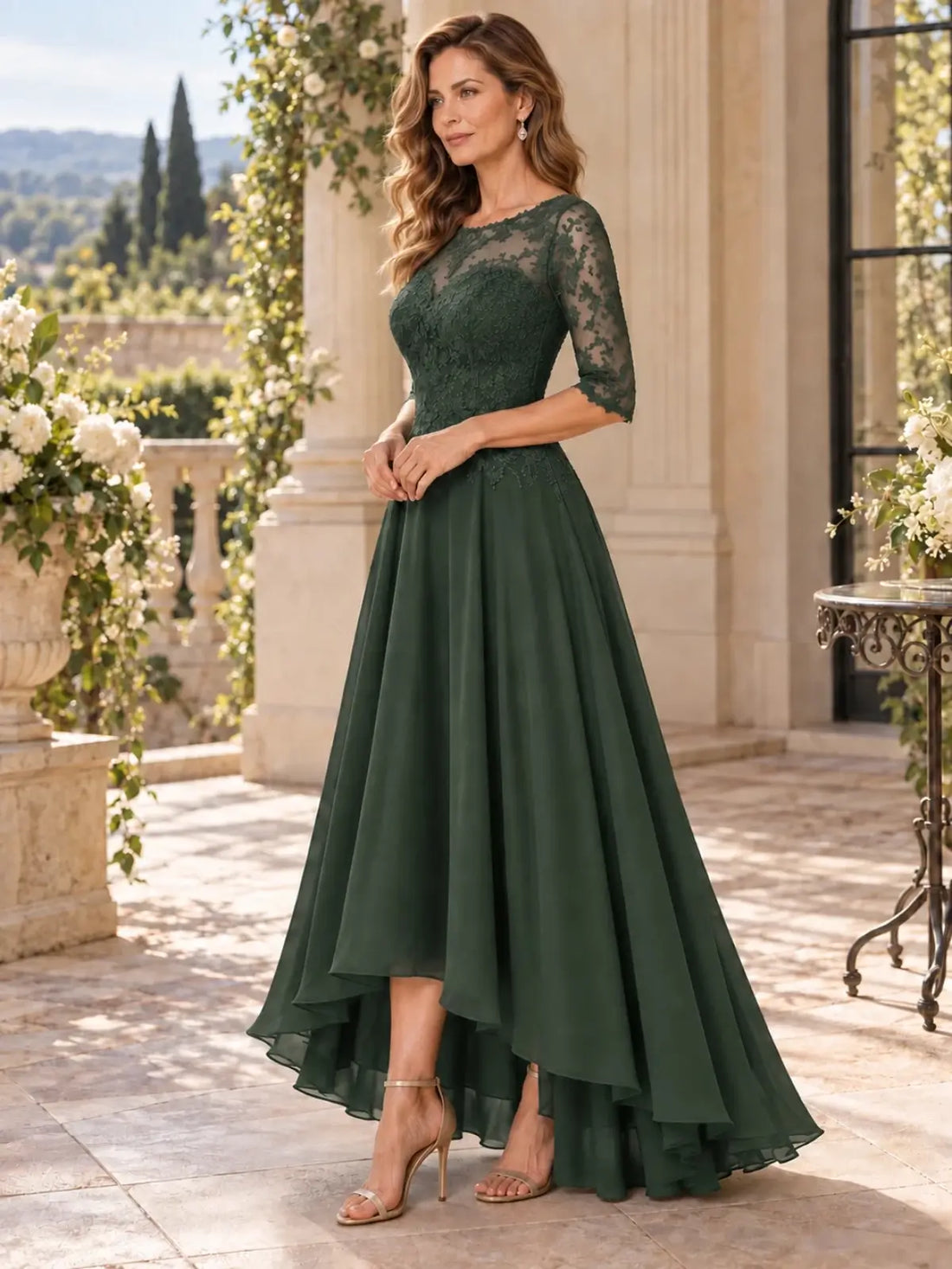 High-Low A-Line Mother of the Bride Dress