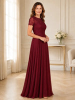 Lace Mother of the Bride Dress with Short Sleeves