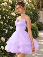 A-Line Homecoming Dress with Pearl Embellishment