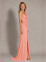 One-Shoulder Mother of the Bride Dress with Appliques
