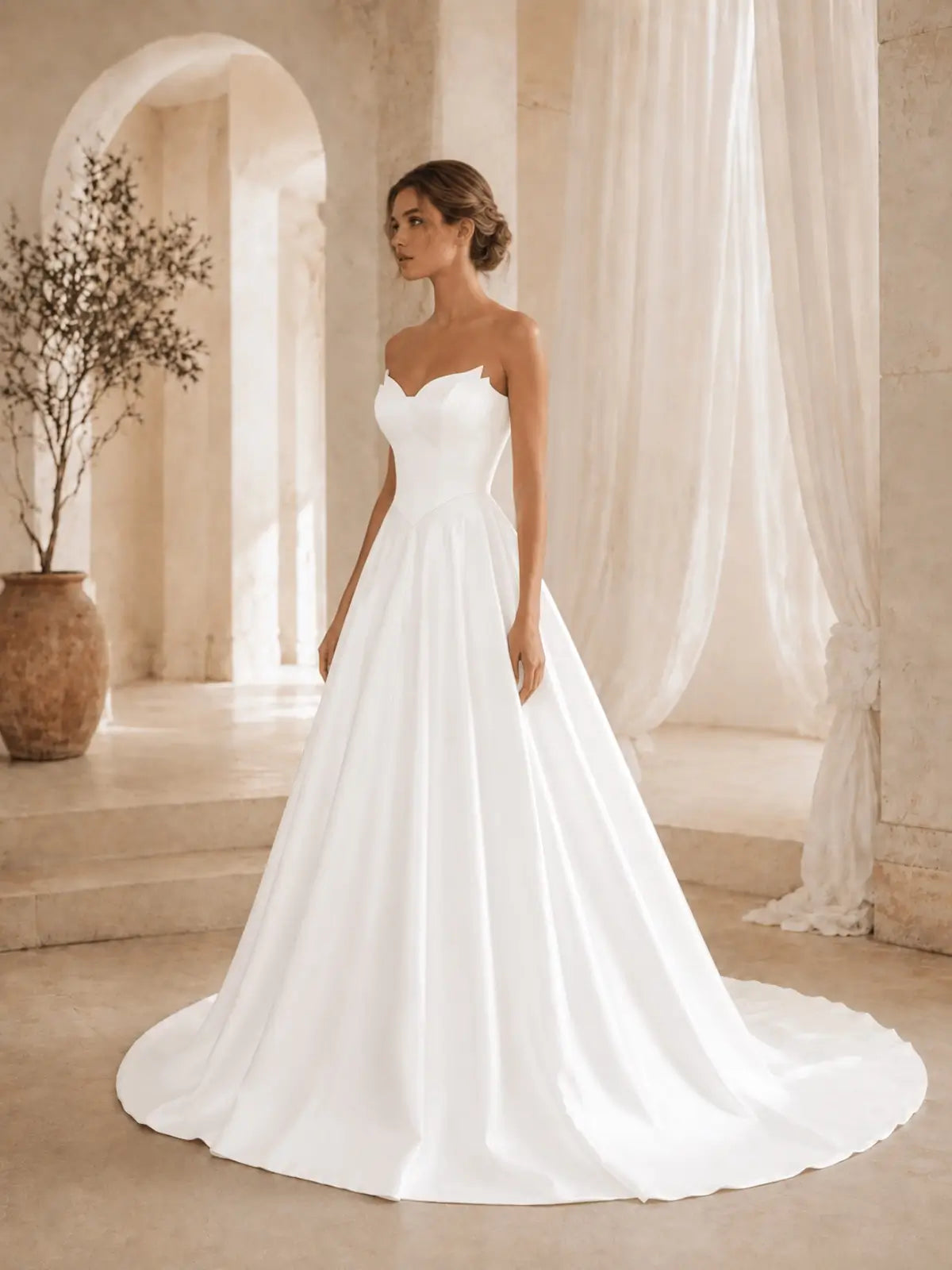 Minimalist Sweetheart Neckline Wedding Dress