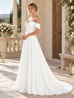 Off-the-Shoulder Beaded Wedding Dress