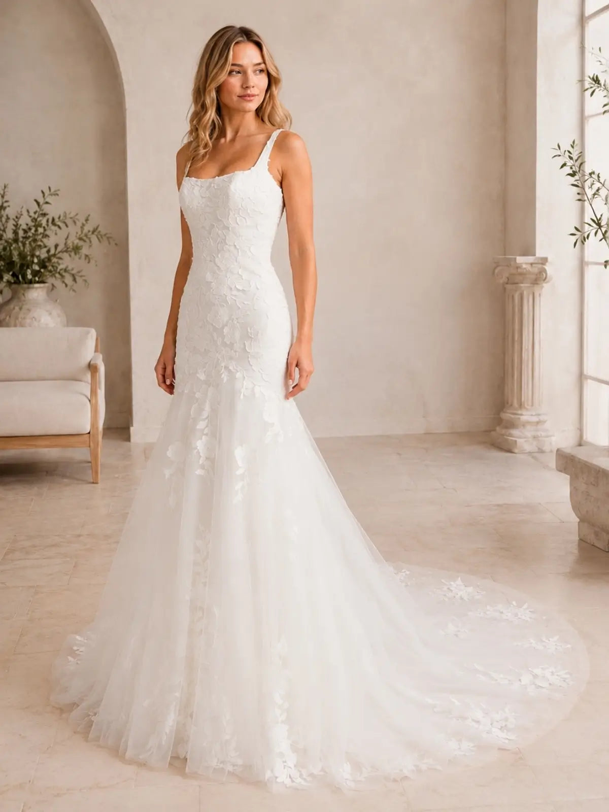Trumpet Wedding Dress with Corset Back Bodice