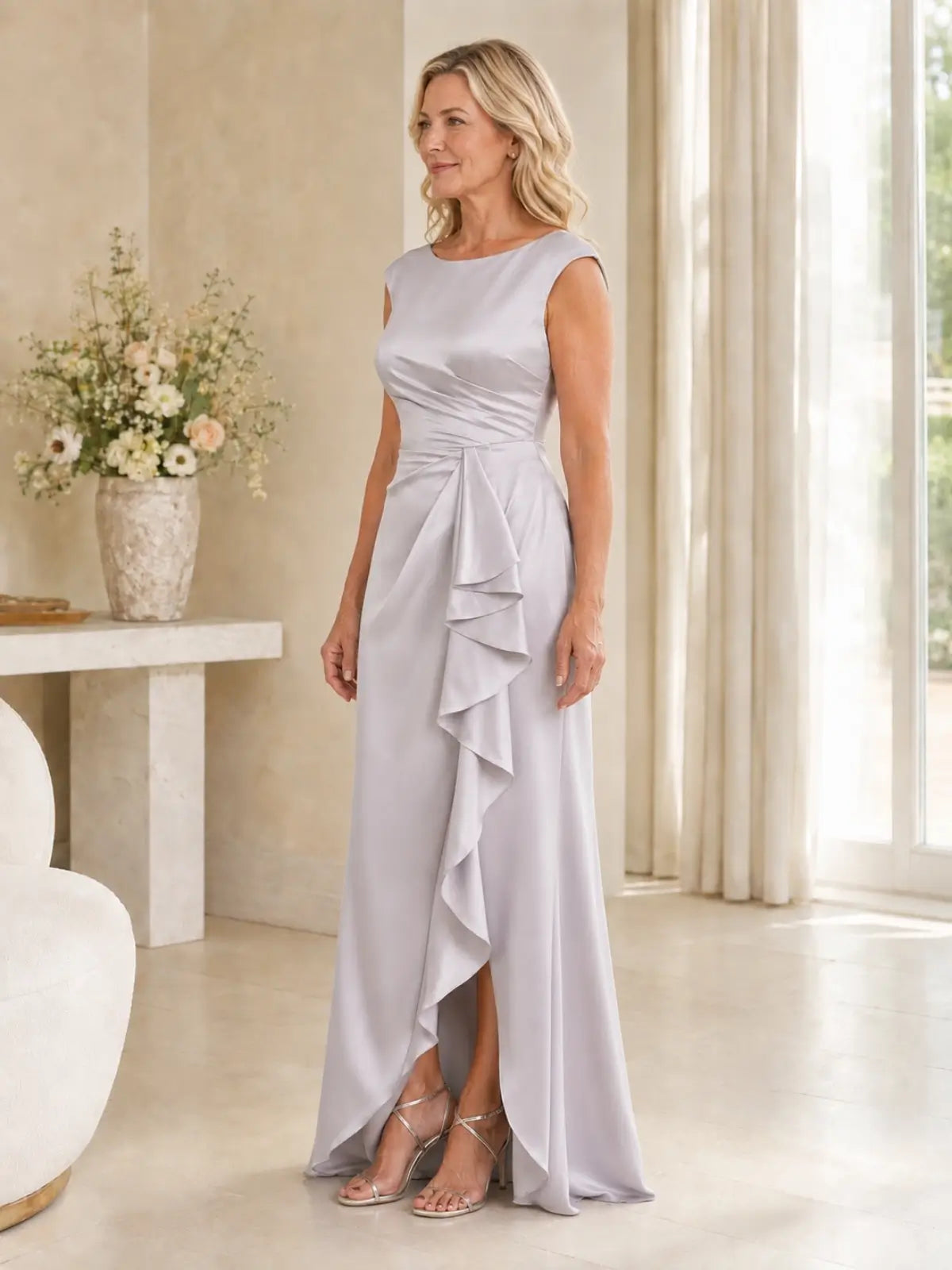 A-Line Silk-Like Mother of the Bride Dress