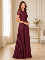 Lace Mother of the Bride Dress with Short Sleeves