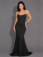 Corded Lace Prom Dress with Sweep Train 