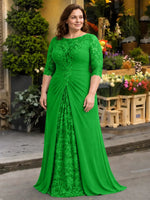 Lace Mother of the Bride Dress with Applique-Plus Size 