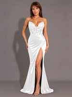 Silk-like Prom Dress with Sweetheart Neckline 