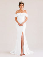 Mermaid Bridesmaid Dress with Ruffle Design 