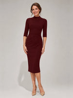 Sheath Mother of the Bride Dress with Mock Neckline 