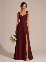 Sweetheart Neckline Bridesmaid Dress with Wide Straps