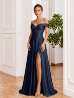 A-line Prom Dress with High Slit 