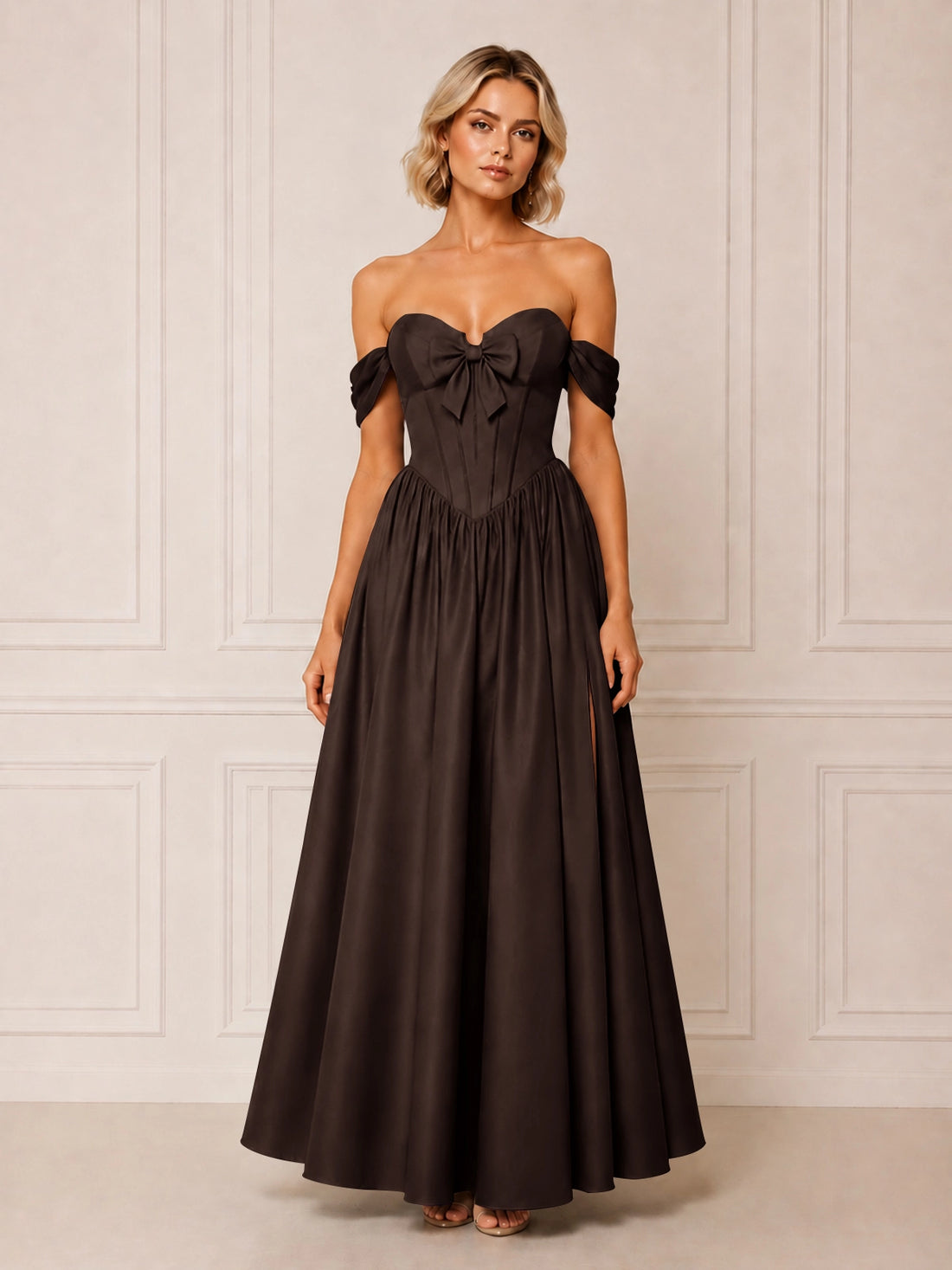 A-line Bridesmaid Dress with Bow Detail 