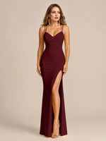 Sheath Prom Dress with Double Spaghetti Straps 