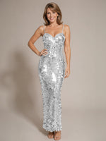 Sequined Tulle Prom Dress with Back Slit 