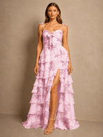 Floral Pattern High-low Dress 