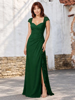 Chiffon Mother of the Bride Dress with Lace Appliques 