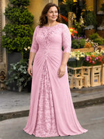 Lace Mother of the Bride Dress with Applique-Plus Size 