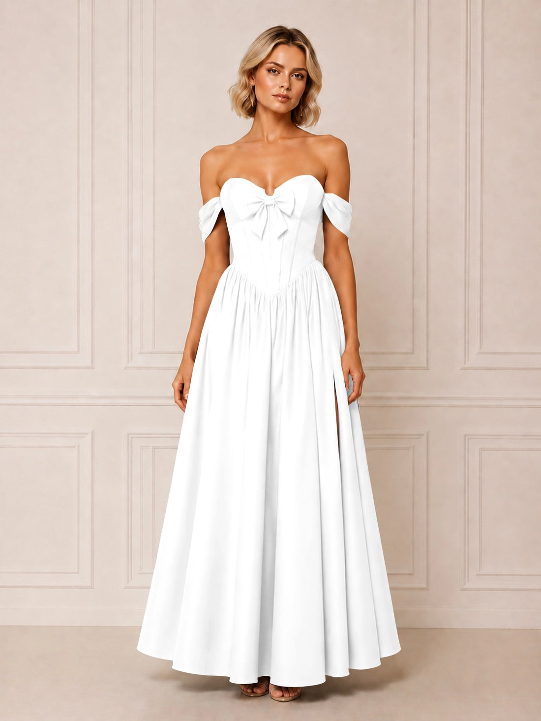 A-line Bridesmaid Dress with Bow Detail 