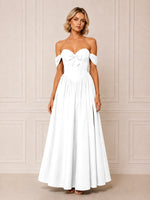 A-line Bridesmaid Dress with Bow Detail 
