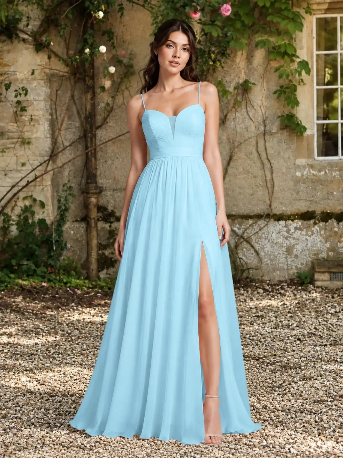 A-Line Bridesmaid Dress with Spaghetti Straps