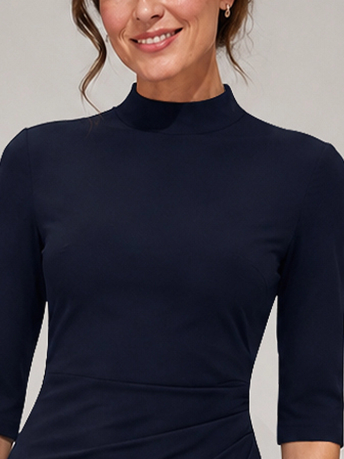 Sheath Mother of the Bride Dress with Mock Neckline
