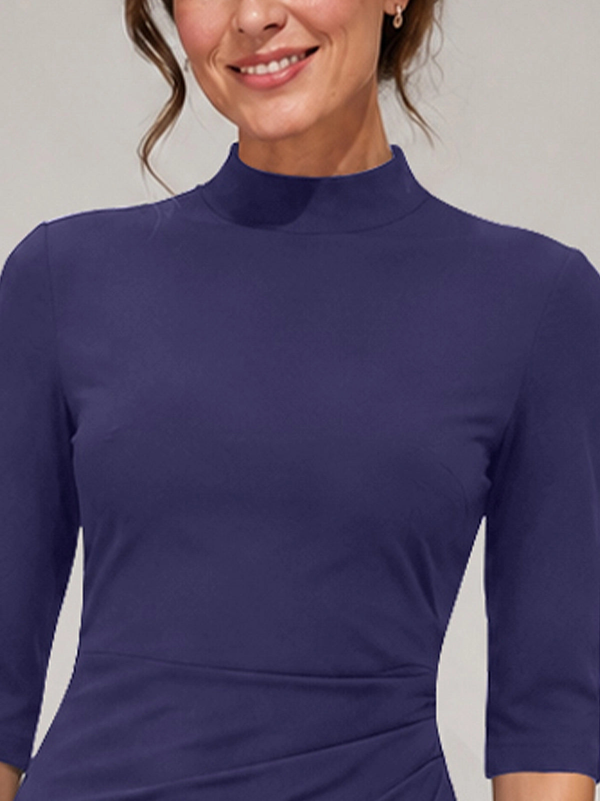 Sheath Mother of the Bride Dress with Mock Neckline