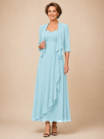 Two-piece Mother of the Bride Dress with Ruffle Design 
