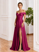 A-line Prom Dress with High Slit 