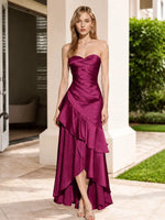 Strapless Prom Dress with Tiered Ruffles 